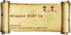 Krajcsi Klára névjegykártya